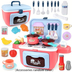 26pcs Kitchen Pretend Play Set for Boys and Girls with Lights & Sound