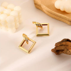 Metallic Geometry Dangle Earrings Cartoon Drop Stud Earrings