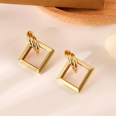 Metallic Geometry Dangle Earrings Cartoon Drop Stud Earrings