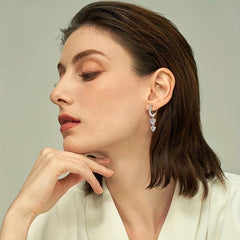 Moissanite Dangle Earrings in Sterling Silver - Must Have Accessory