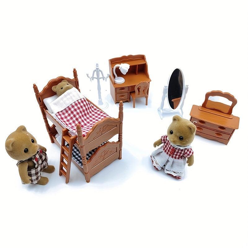 20pcs Dollhouse Bedroom Set for DIY Play House Decoration