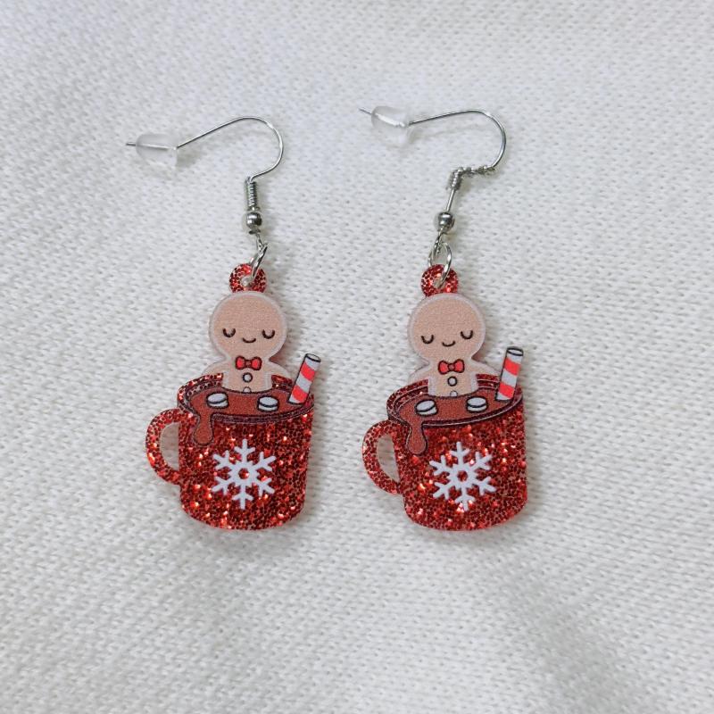 Snowflake Cup Dangle Earrings For Women Cartoon Drop Earrings
