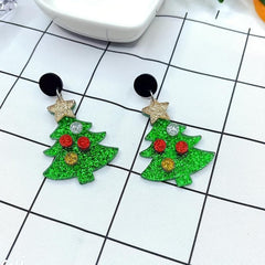 Christmas Tree Earrings Acrylic Ear Jewelry