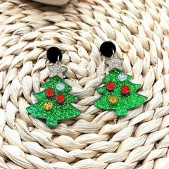 Christmas Tree Earrings Acrylic Ear Jewelry