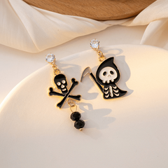 Funny Halloween Ghost Skull Bat Cat Earrings