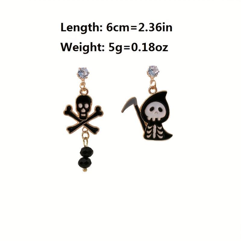 Funny Halloween Ghost Skull Bat Cat Earrings