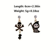 Funny Halloween Ghost Skull Bat Cat Earrings