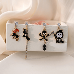 Funny Halloween Ghost Skull Bat Cat Earrings