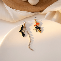 Funny Halloween Ghost Skull Bat Cat Earrings