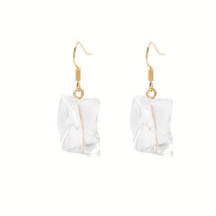 Irregular Transparent Acrylic Ice Dangle Earrings for Women Girls