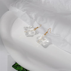 Irregular Transparent Acrylic Ice Dangle Earrings for Women Girls