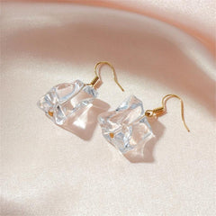Irregular Transparent Acrylic Ice Dangle Earrings for Women Girls