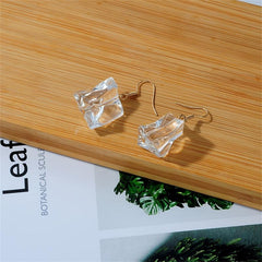 Irregular Transparent Acrylic Ice Dangle Earrings for Women Girls