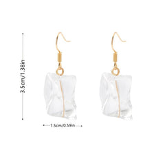 Irregular Transparent Acrylic Ice Dangle Earrings for Women Girls
