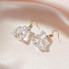 Irregular Transparent Acrylic Ice Dangle Earrings for Women Girls