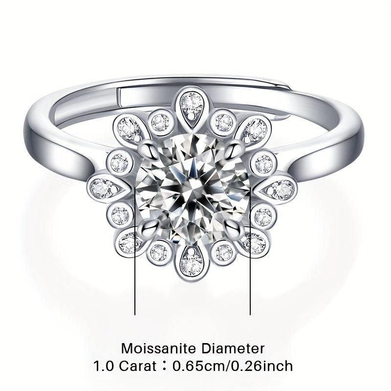 Moissanite Ring 925 Sterling Silver Wedding Band For Women