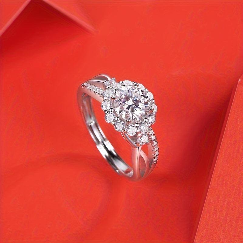 Moissanite Ring 925 Silver Band for Women Wedding Banquet Party