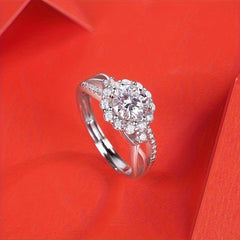 Moissanite Ring 925 Silver Band for Women Wedding Banquet Party