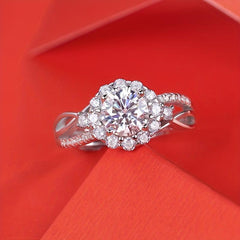 Moissanite Ring 925 Silver Band for Women Wedding Banquet Party