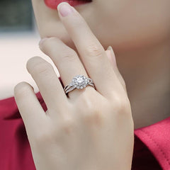 Moissanite Ring 925 Silver Band for Women Wedding Banquet Party