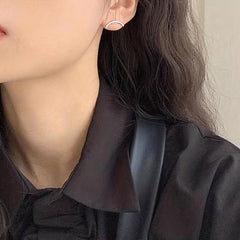 Geometric Line Wind Earrings Female Tide French Asymmetrical Earrings