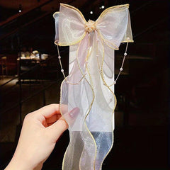 Net Yarn Bow Children's Headdress Hairpin