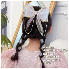 Net Yarn Bow Children's Headdress Hairpin