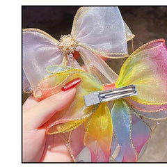 Net Yarn Bow Children's Headdress Hairpin