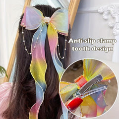Net Yarn Bow Children's Headdress Hairpin
