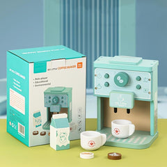 Wooden Coffee Machine Game for Kids, Kitchen Toy Set