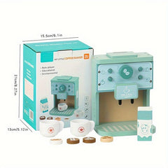 Wooden Coffee Machine Game for Kids, Kitchen Toy Set