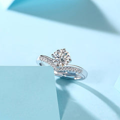 Moissanite Ring Silvery Wedding Band For Women