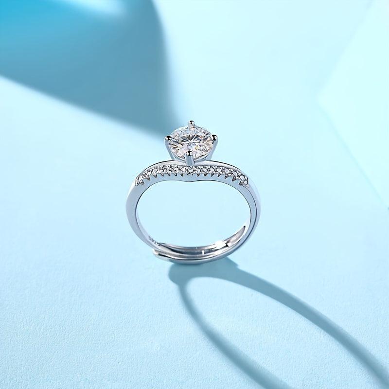 Moissanite Ring Silvery Wedding Band For Women