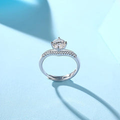 Moissanite Ring Silvery Wedding Band For Women