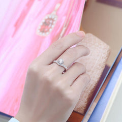 Moissanite Ring Silvery Wedding Band For Women