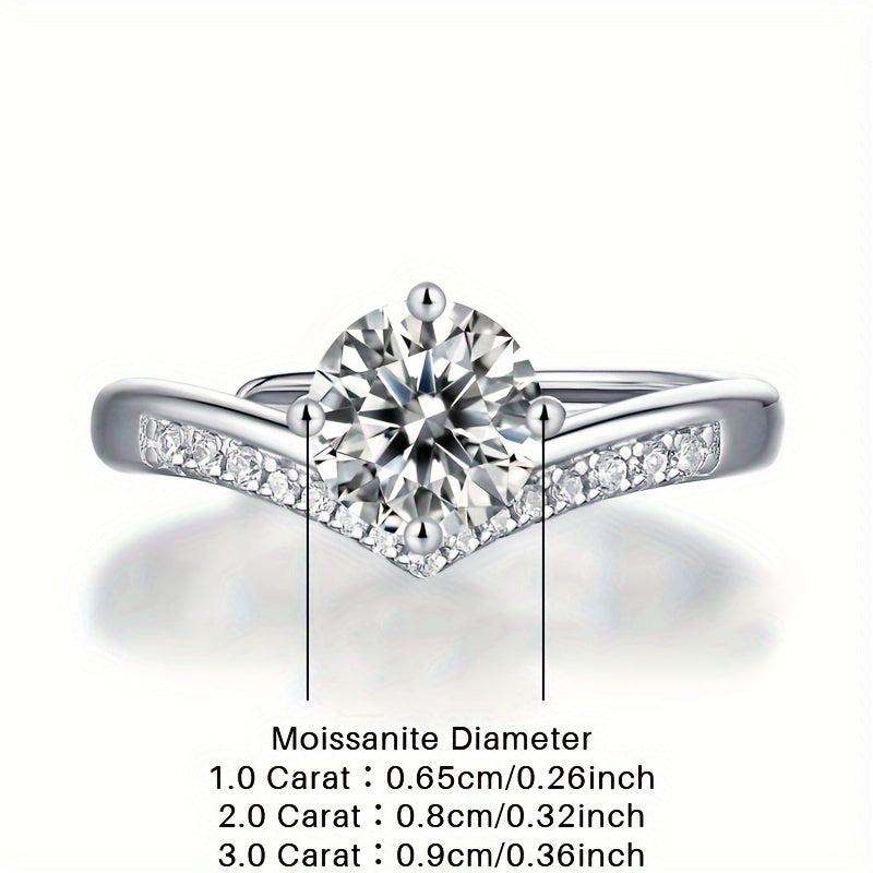 Moissanite Ring Silvery Wedding Band For Women