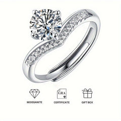 Moissanite Ring Silvery Wedding Band For Women