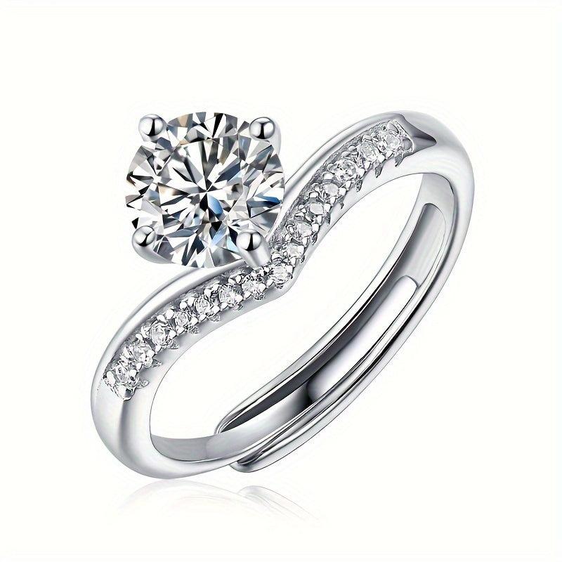 Moissanite Ring Silvery Wedding Band For Women
