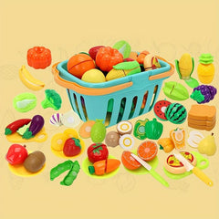 Kids Kitchen Toys 35 Pcs Pretend Fruits & Vegetables Play Set