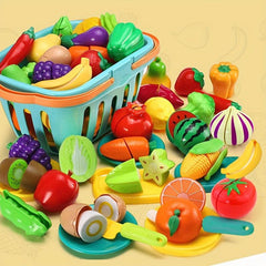 Kids Kitchen Toys 35 Pcs Pretend Fruits & Vegetables Play Set