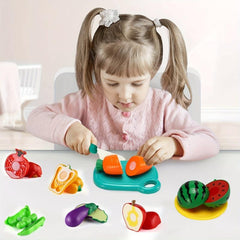 Kids Kitchen Toys 35 Pcs Pretend Fruits & Vegetables Play Set