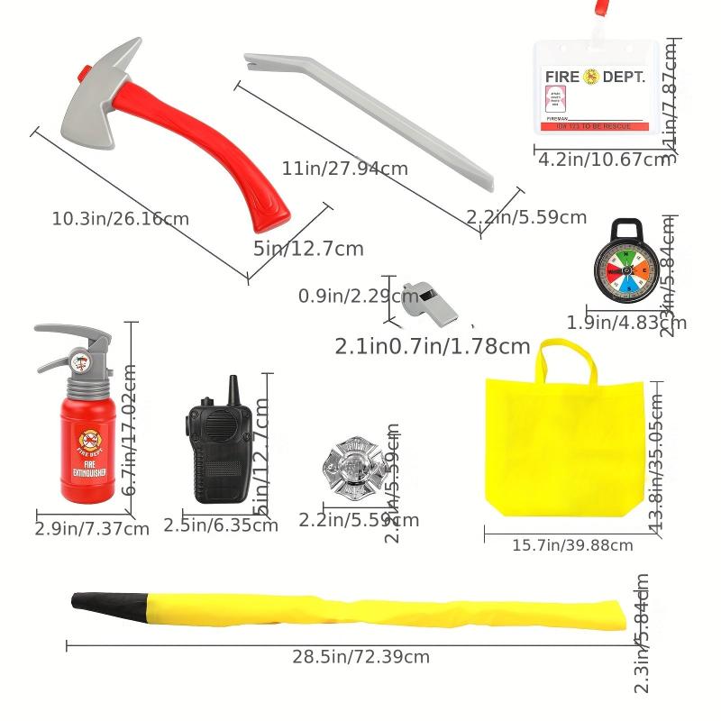 Fire Chief Role Play Dress Up Set for Kids Ages 3+