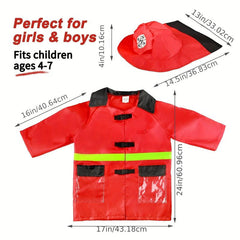 Fire Chief Role Play Dress Up Set for Kids Ages 3+