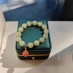 National Style Honey Peach Bracelet, Adjustable Elastic, Summer Gift