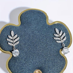 Leaf Moissanite Stud Earrings 925 Sterling Silver