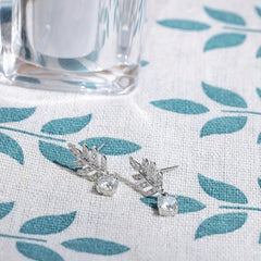 Leaf Moissanite Stud Earrings 925 Sterling Silver