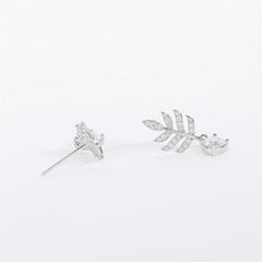 Leaf Moissanite Stud Earrings 925 Sterling Silver