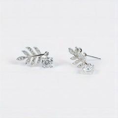 Leaf Moissanite Stud Earrings 925 Sterling Silver
