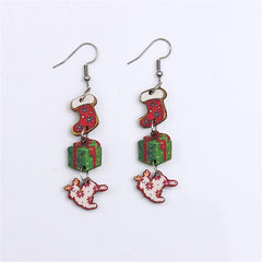 Funny Christmas Dangle Earrings Gingerbread Santa Claus Earrings For Women