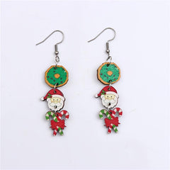 Funny Christmas Dangle Earrings Gingerbread Santa Claus Earrings For Women